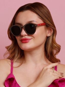 SunVoir - Full Frame Plastic Round Polarized Women Sunglasses-Svr-11692-C044 (51)