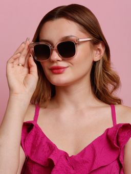 SunVoir - Full Frame Metal Plastic Square Polarized Women Sunglasses-Svr-11693-C046 (53)