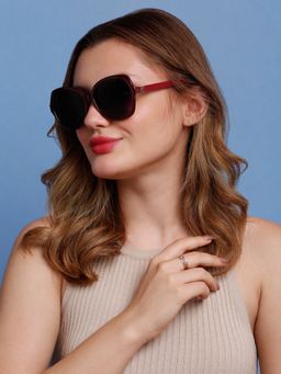 SunVoir - Full Frame Plastic Oversized Polarized Women Sunglasses-Svr-11694-C042 (59)