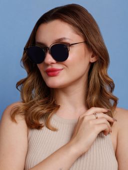 SunVoir - Full Frame Metal Oval Polarized Women Sunglasses-Svr-11695-C514 (54)