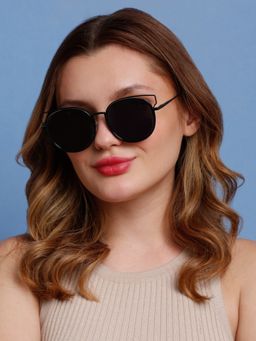 SunVoir - Full Frame Metal Plastic Round Polarized Women Sunglasses-Svr-11696-C025 (55)