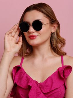 SunVoir - Full Frame Metal Round Uv Protected Women Sunglasses-Svr-11697-C103 (53)