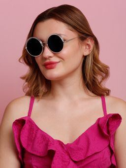 SunVoir - Full Frame Metal Round Uv Protected Women Sunglasses-Svr-11697-C206 (53)