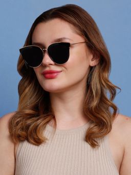 SunVoir - Full Frame Metal Plastic Cat Eye Polarized Women Sunglasses-Svr-11700-C025 (56)