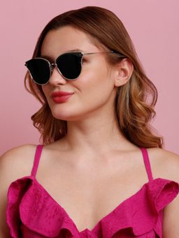 SunVoir - Full Frame Metal Plastic Round Polarized Women Sunglasses-Svr-11701-C201 (55)