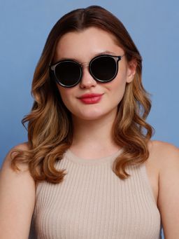 SunVoir - Full Frame Metal Plastic Round Polarized Women Sunglasses-Svr-11702-C025 (53)