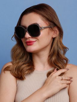 SunVoir - Full Frame Metal Plastic Oversized Polarized Women Sunglasses-Svr-11703-C026 (60)