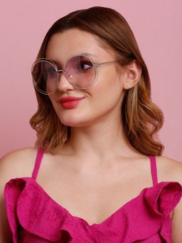 SunVoir - Full Frame Metal Round Uv Protected Women Sunglasses-Svr-11704-C109 (61)
