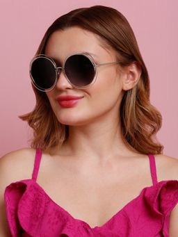 SunVoir - Full Frame Metal Round Uv Protected Women Sunglasses-Svr-11704-C201 (61)