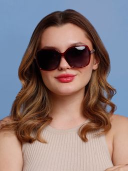 SunVoir - Full Frame Metal Plastic Oversized Polarized Women Sunglasses-Svr-11705-C026 (61)