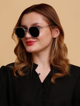 SunVoir - Full Frame Metal Plastic Round Polarized Women Sunglasses-Svr-11710-C047 (52)