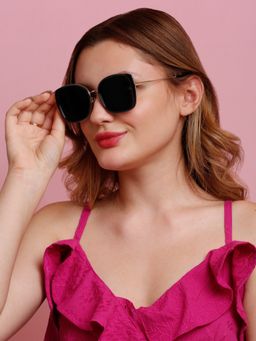 SunVoir - Full Frame Metal Oversized Polarized Women Sunglasses-Svr-11713-C025 (56)