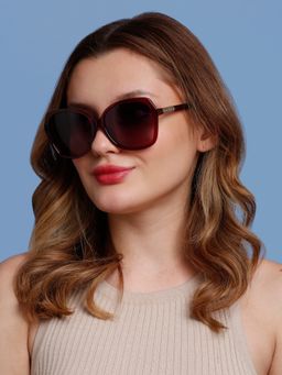 SunVoir - Full Frame Metal Plastic Oversized Polarized Women Sunglasses-Svr-11714-C042 (59)