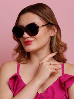 SunVoir - Full Frame Metal Plastic Oversized Polarized Women Sunglasses-Svr-11715-C042 (60)