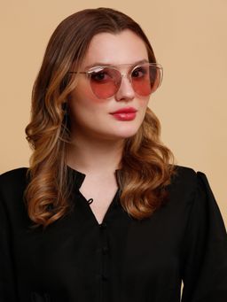 SunVoir - Full Frame Metal Butterfly Polarized Women Sunglasses-Svr-11716-C103 (57)