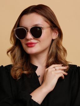 SunVoir - Full Frame Metal Butterfly Polarized Women Sunglasses-Svr-11716-C106 (57)