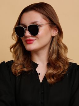 SunVoir - Full Frame Metal Butterfly Polarized Women Sunglasses-Svr-11716-C201 (57)