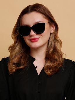 SunVoir - Full Frame Metal Plastic Cat Eye Polarized Women Sunglasses-Svr-11717-C025 (58)