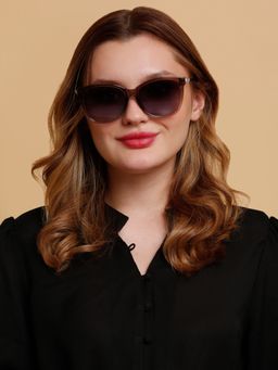 SunVoir - Full Frame Metal Plastic Cat Eye Polarized Women Sunglasses-Svr-11717-C026 (58)