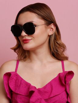 SunVoir - Full Frame Metal Plastic Oversized Polarized Women Sunglasses-Svr-11718-C025 (59)