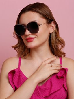 SunVoir - Full Frame Metal Plastic Oversized Polarized Women Sunglasses-Svr-11718-C026 (59)