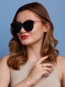 SunVoir - Full Frame Metal Plastic Round Polarized Women Sunglasses-Svr-11720-C025 (56)