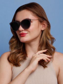 SunVoir - Full Frame Metal Plastic Round Polarized Women Sunglasses-Svr-11720-C045 (56)