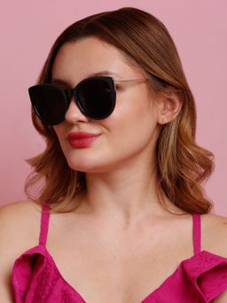 SunVoir - Full Frame Metal Plastic Cat Eye Polarized Women Sunglasses-Svr-11731-C025 (56)