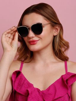 SunVoir - Full Frame Metal Cat Eye Uv Protected Women Sunglasses-Svr-11733-C101 (61)