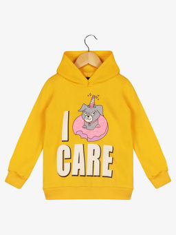 Lazy Shark - Girls Yellow Sweatshirt