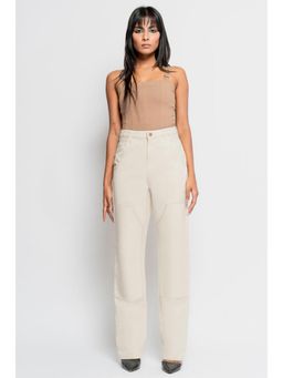 FREAKINS - Off White Ecru Carpenter Pants