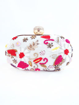 A Clutch Story - Floral Capsule Hand Embroidered Clutch