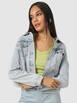 GAP - Women Blue Full Sleeve Classic Collar Denim Jacket