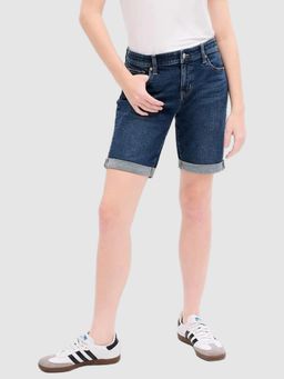 GAP - Women Blue High-Rise Regular Fit Denim Shorts