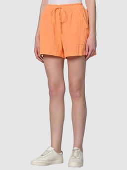 GAP - Women Orange Mid-Rise Relaxed Fit Shorts