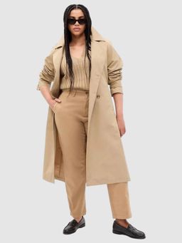 GAP - Women Beige Full-Sleeve Trench Coat