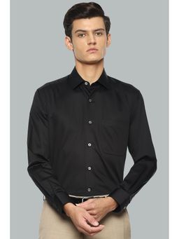 Louis Philippe - Black Cotton Full Sleeves Formal Shirt