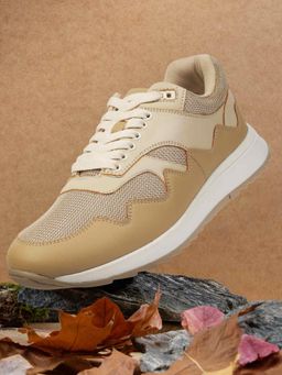 Mochi - Men Desert Beige Mesh and Synthetic Sneakers
