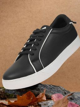 Metro - Men Black Lace Up Closure Casual Sneakers