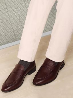 Carlton London - Men Brown Classic Penny Loafer Shoes