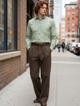 TAHVO - Men Green Printed Shirt