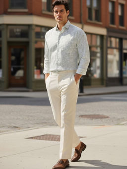 TAHVO - Men Cotton Printed Shirt
