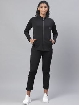 CHKOKKO - Black Women'S Sports Track Suit (Set of 2)