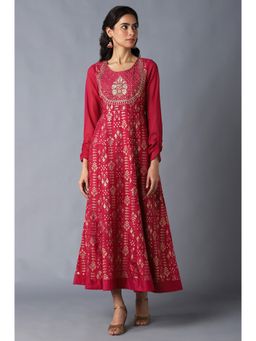 Aurelia - Pink Mughal Print Ethnic Dress