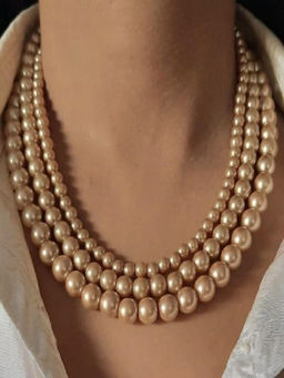 Estele - Gold Plated Pearls Vintage Necklace for Women