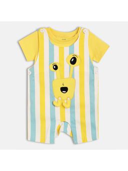 MINI KLUB - Cotton Half Sleeves Stripes Dungaree with Tee (Set of 2)