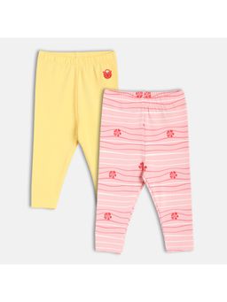 MINI KLUB - Cotton Floral Printed Leggings (Pack of 2)