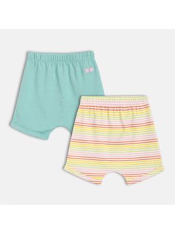 MINI KLUB - Cotton Stripes & Solid Shorts (Pack of 2)