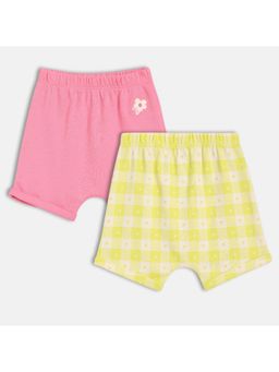 MINI KLUB - Cotton Heart Printed & Solid Shorts (Pack of 2)