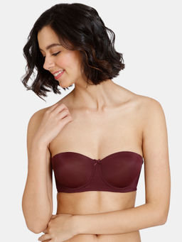 Zivame - Beautiful Basics Padded Wired 3/4th Coverage Strapless Bra - Fig